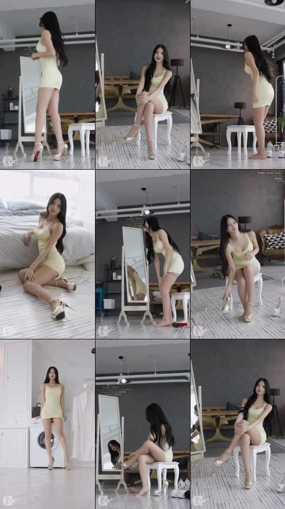 Yellow Tight Mini Dress, Midnight Confessions, Yeonji, Pocket Girls, 연지, 포켓걸스 - #00176