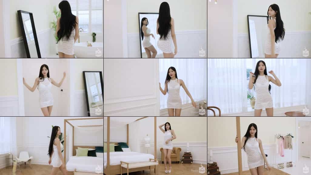 See-Through White Mini Dress Try-On, Yeonji, Pocket Girls, 연지, 포켓걸스, Lovely Mess - #00194