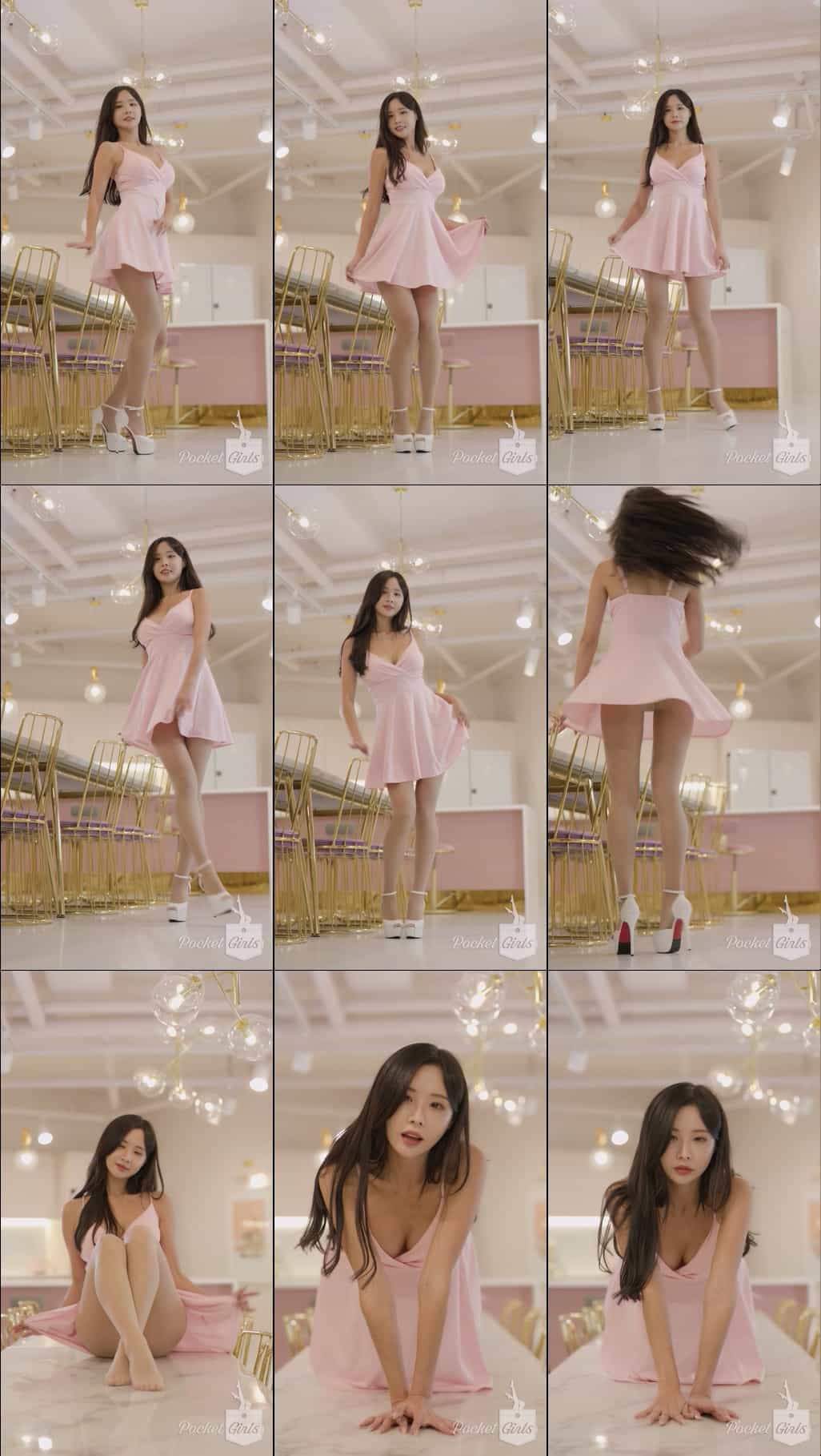 Pink Flare Dress Dance Compilation, Habin, Pocket Girls, 하빈, 포켓걸스 - #00240