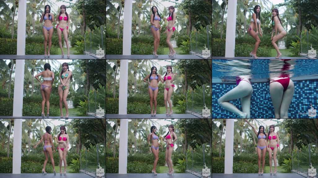 Habin and Minchae's Splashing Pool Dance in Bikini, Pocket Girls, 하빈 & 민채, 포켓걸스 - #00331