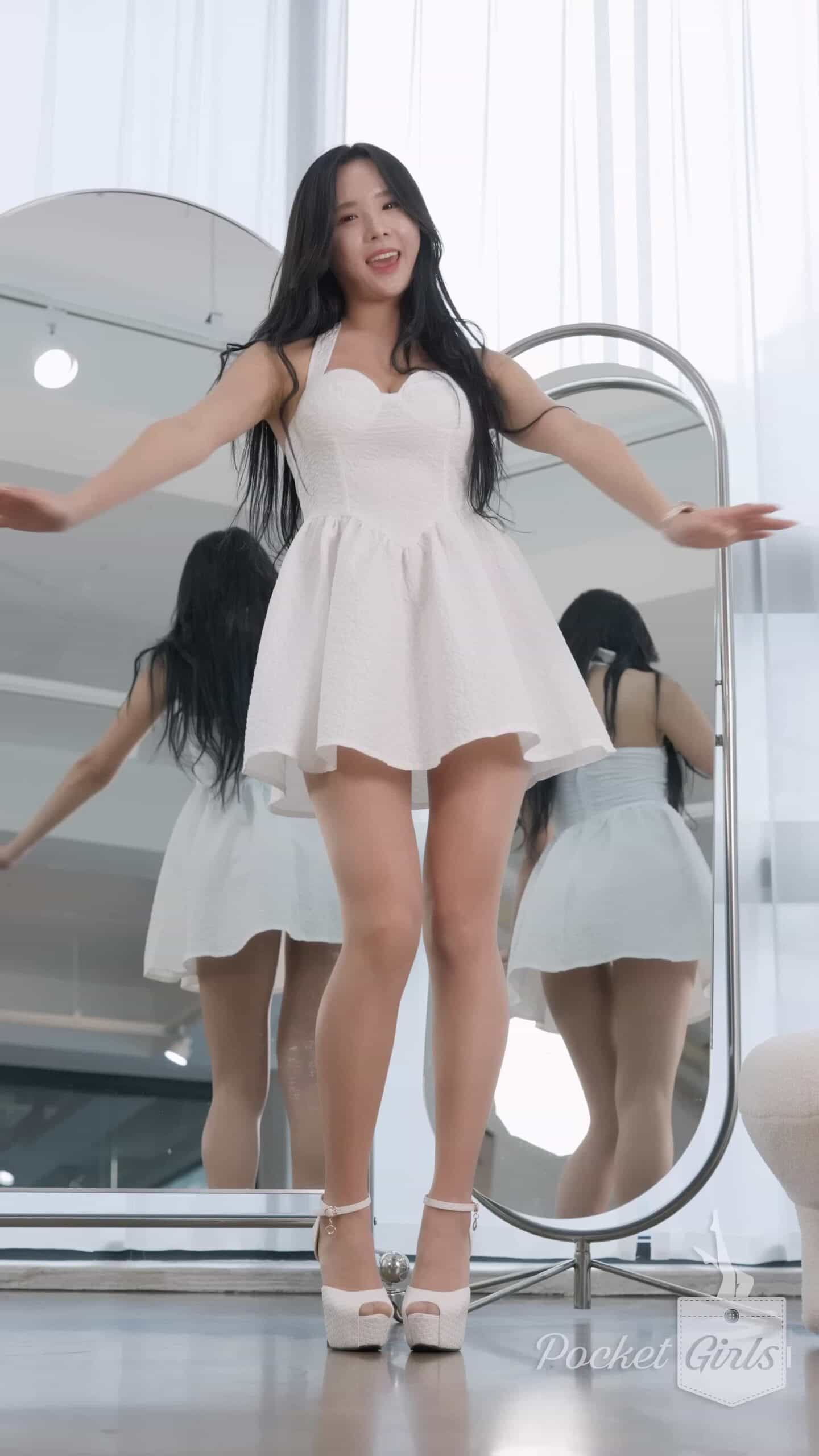 White Flare Dress Dance Compilation, Habin, Pocket Girls, 하빈, 포켓걸스 - #00267