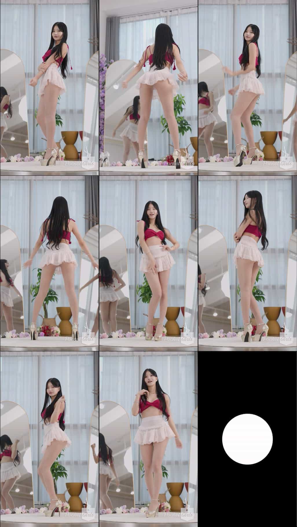 Red Bandeau Bralette, Yeonji, Pocket Girls, 연지, 포켓걸스 #00385