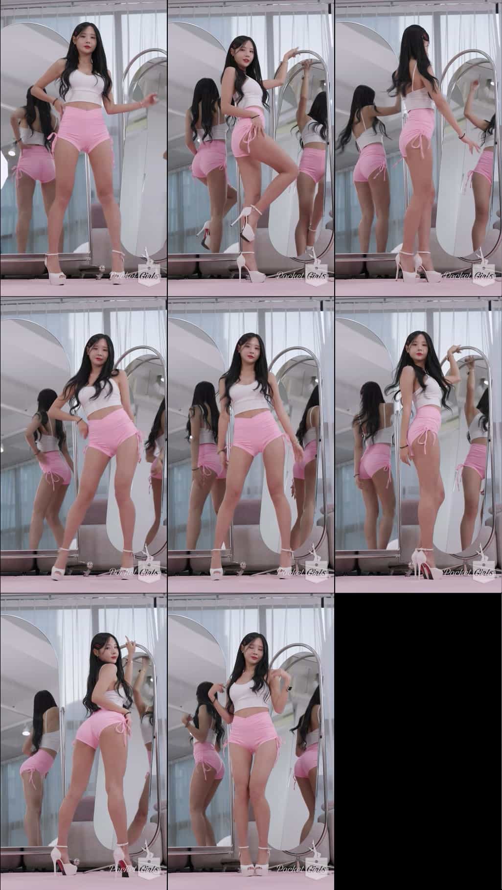 Pink Yoga Shorts Dance, Habin, Pocket Girls, 하빈, 포켓걸스 - #00405