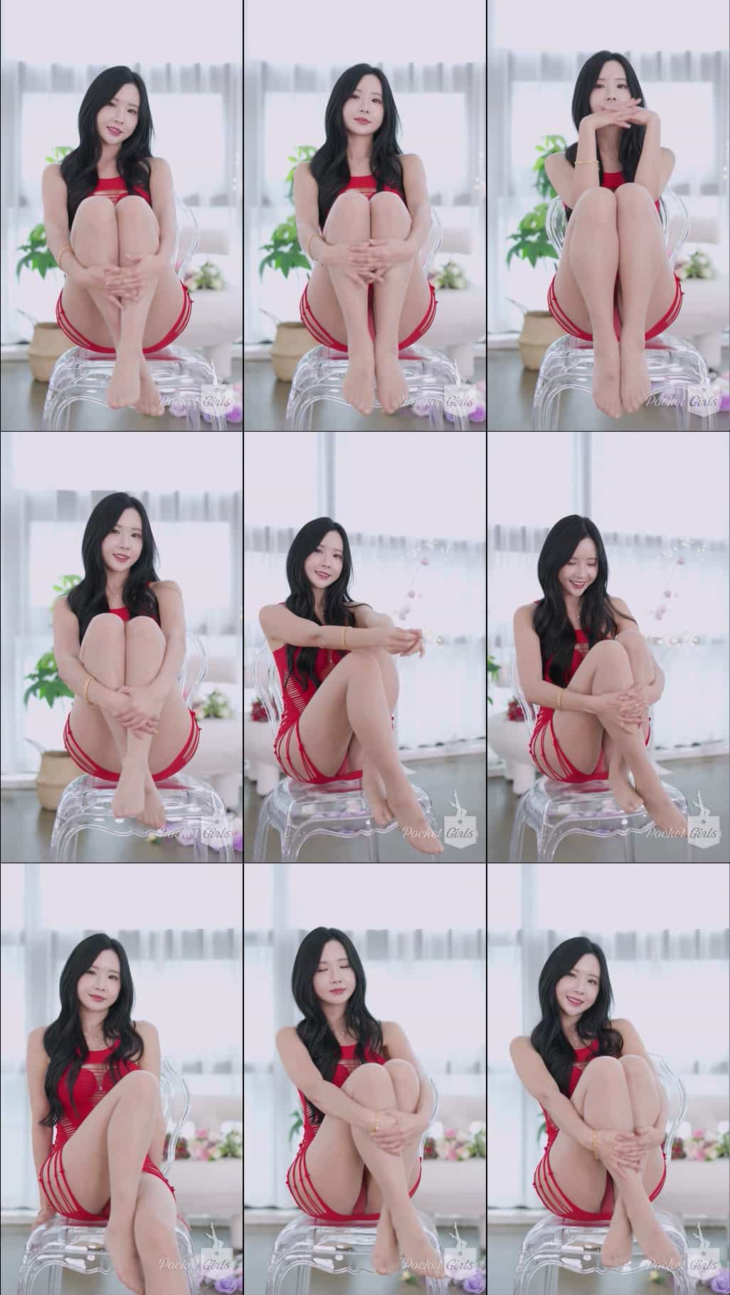 Red Bodycon Dress Dance, Habin, Pocket Girls, 하빈, 포켓걸스 - #00410