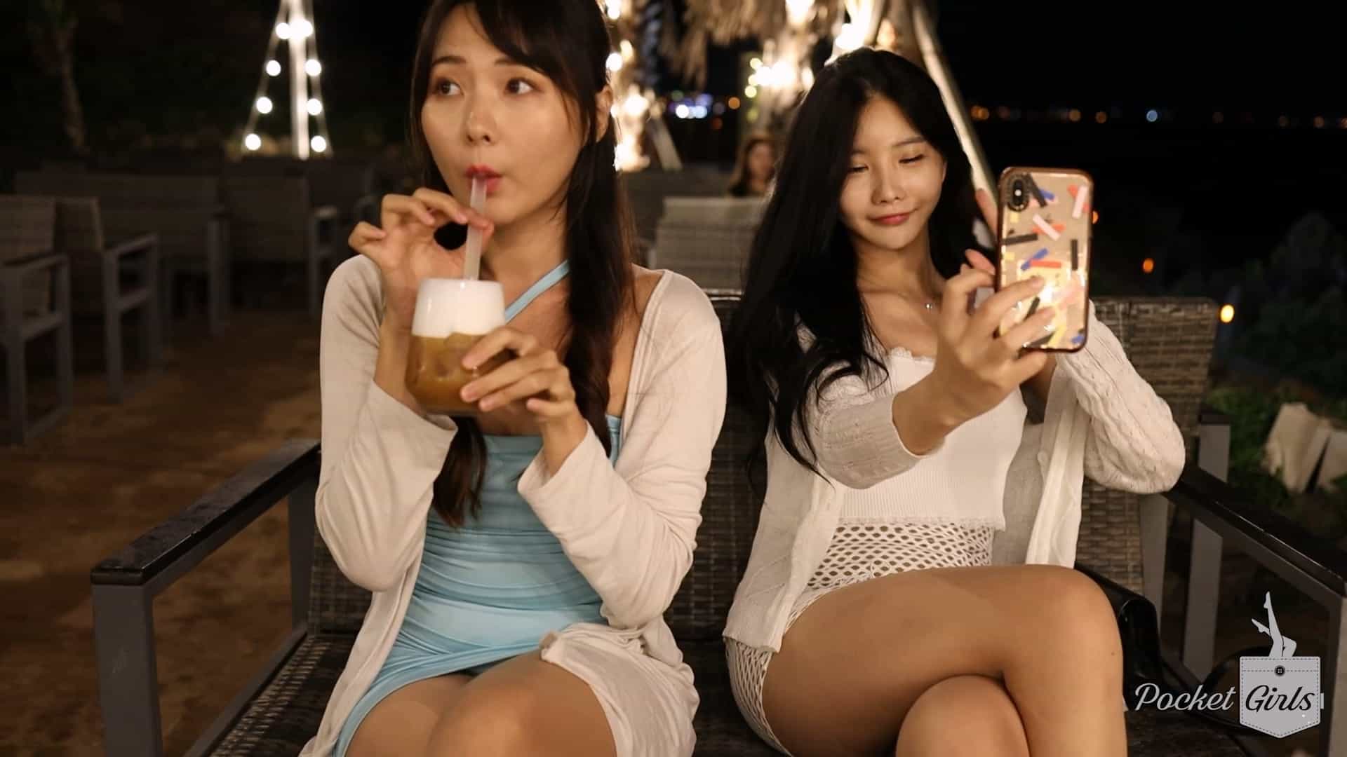 At a Cafe at Night, Yeonji, Jieun, Pocket Girls - #0025