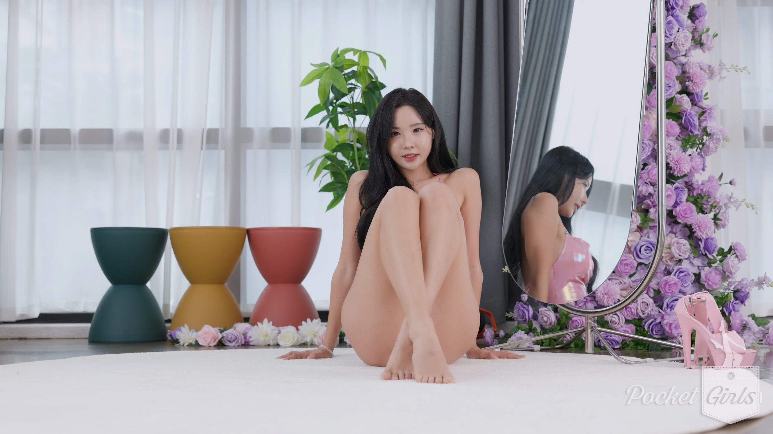 Pink Shiny Bodysuit Dance, Habin, Pocket Girls, 하빈, 포켓걸스 - #00422