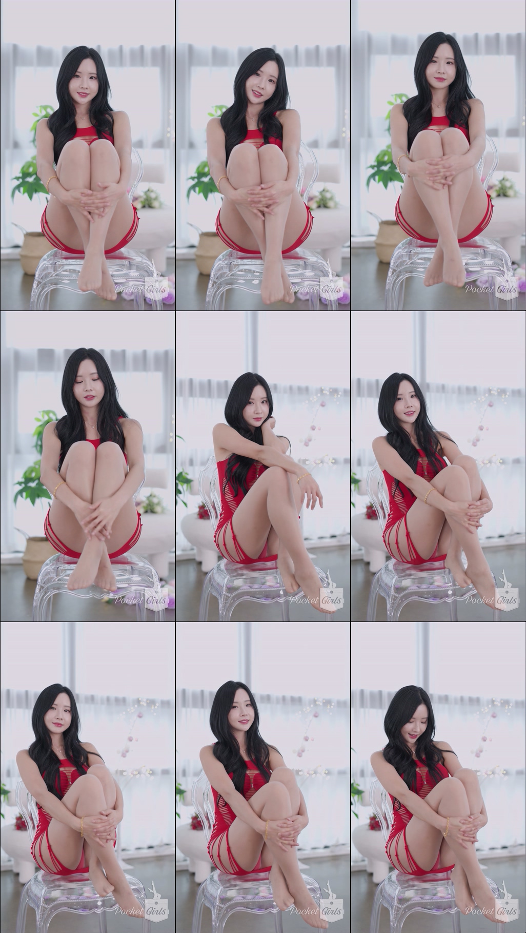 Red Elastic Knit Dress Dance, Habin, Part.1c - #1259