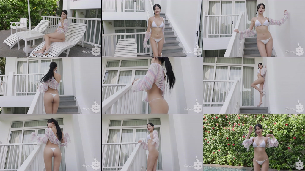 Pool Wading in White Bikini, Yeonji, Part.2a - #0947