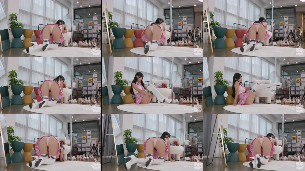 Cat Crawl in a Schoolgirl Skirt, Habin, Part.1d - #0966