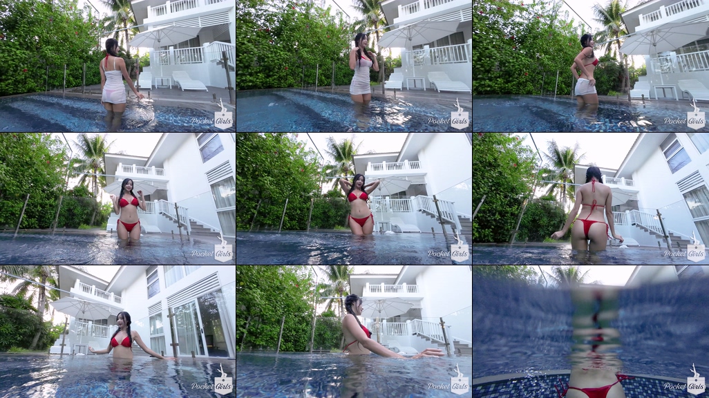 Red Bikini Pool Dance, Habin, Part.3 - #1007