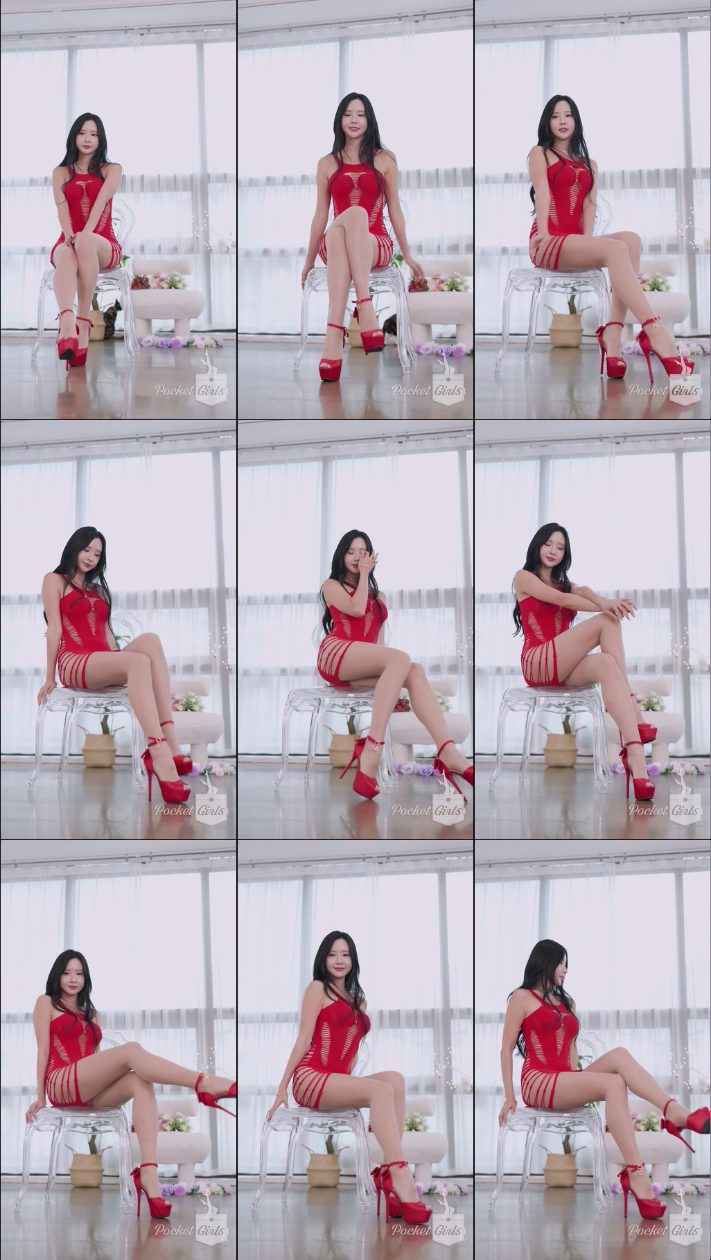 Red Elastic Knit Dress Dance, Habin, Part.1a - #1257