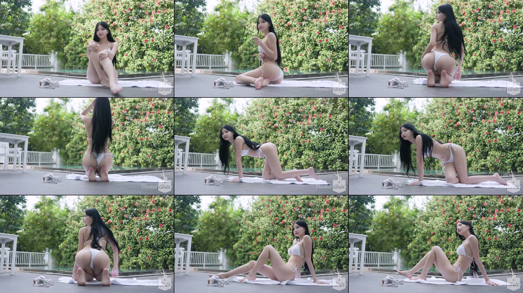 Pool Wading in White Bikini, Yeonji, Part.1c - #0950
