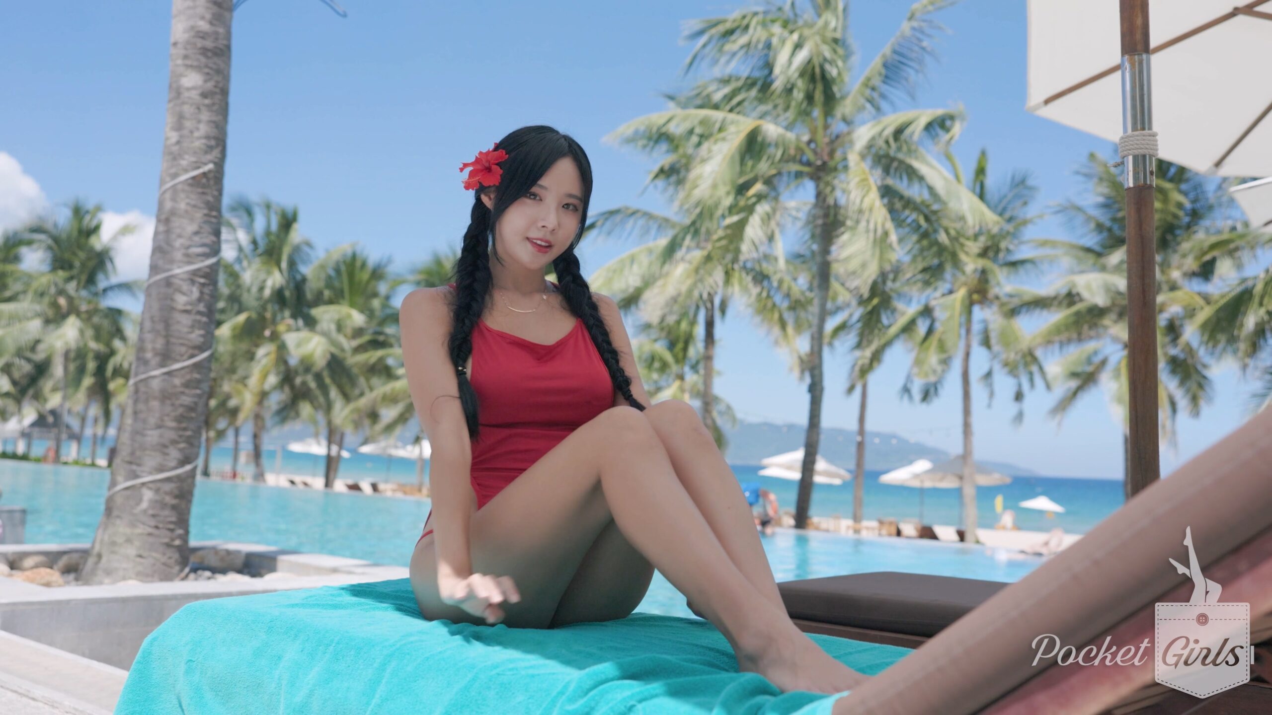 Vibrant Red Monokini Dance, Habin, Part.5 - #1019