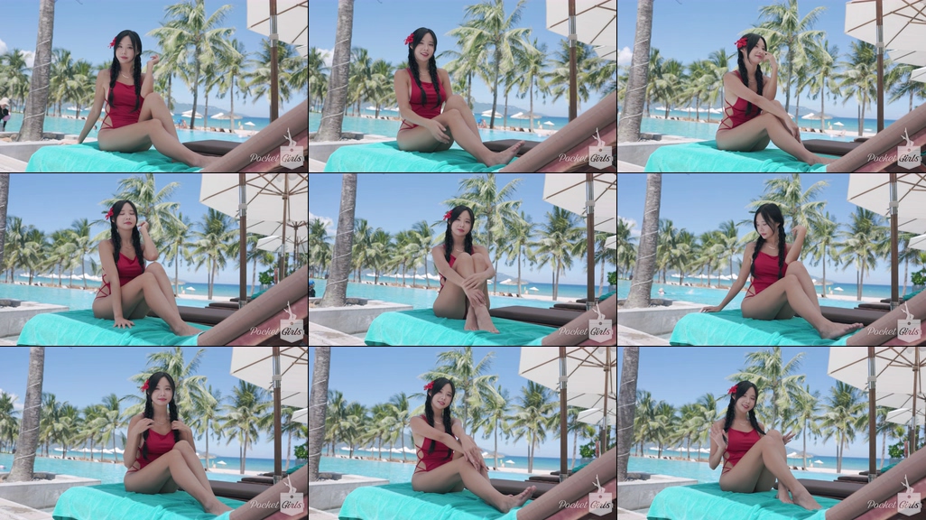 Vibrant Red Monokini Dance, Habin, Part.5 - #1019