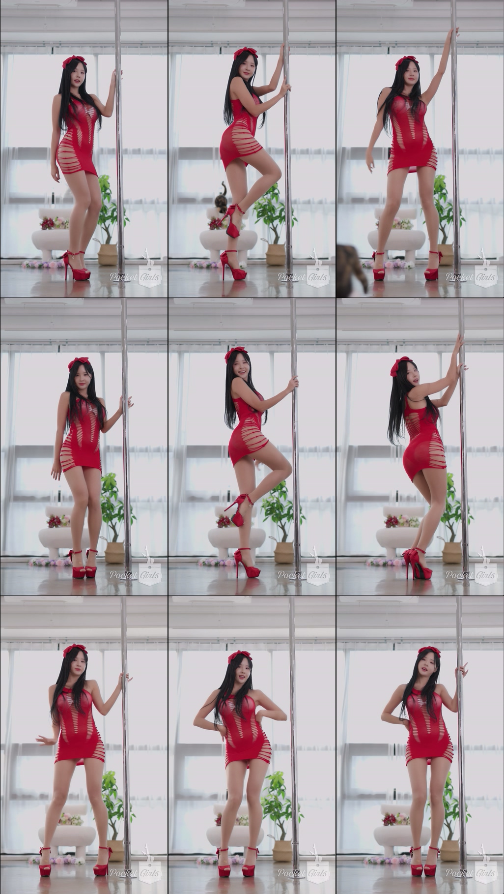 Red Body Hugging Dance, Habin, Part.3b - #1163