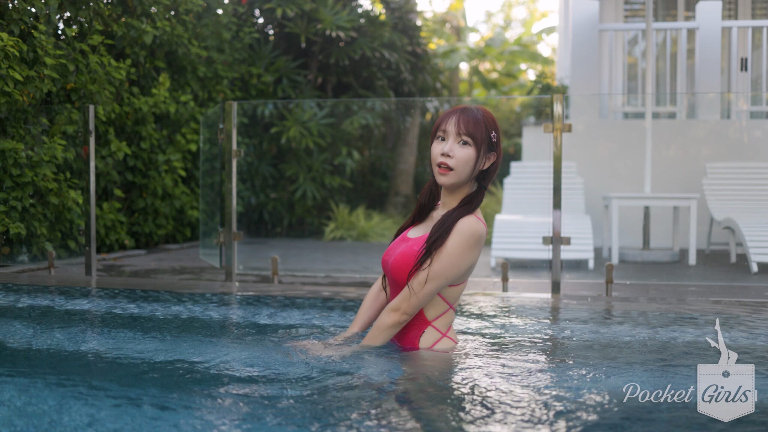 Pink Monokini Pool Dance, Minchae - #1009