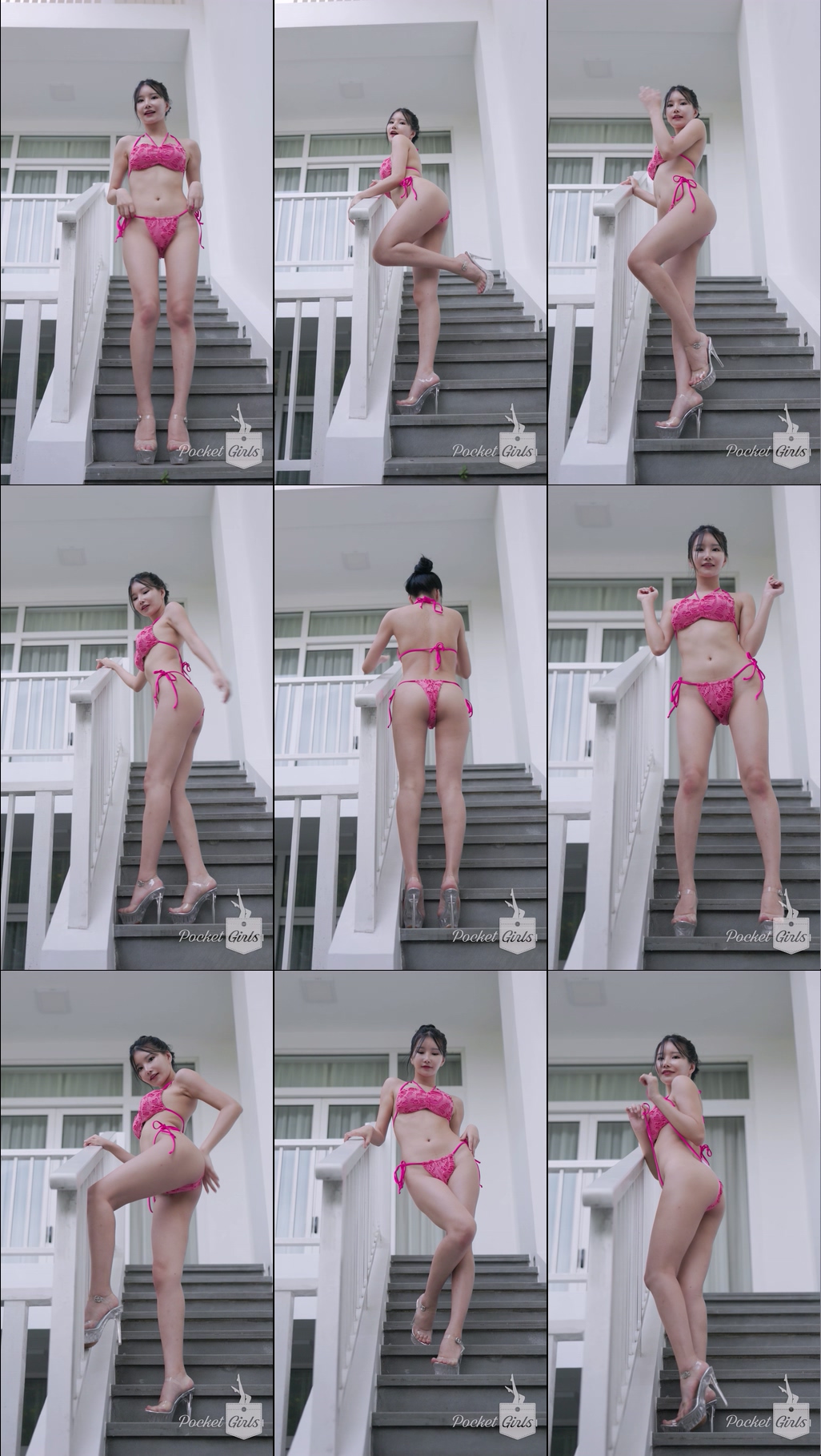 Pool Wading in Hot Pink Bikini, Yeonji, Part.2e - #0962