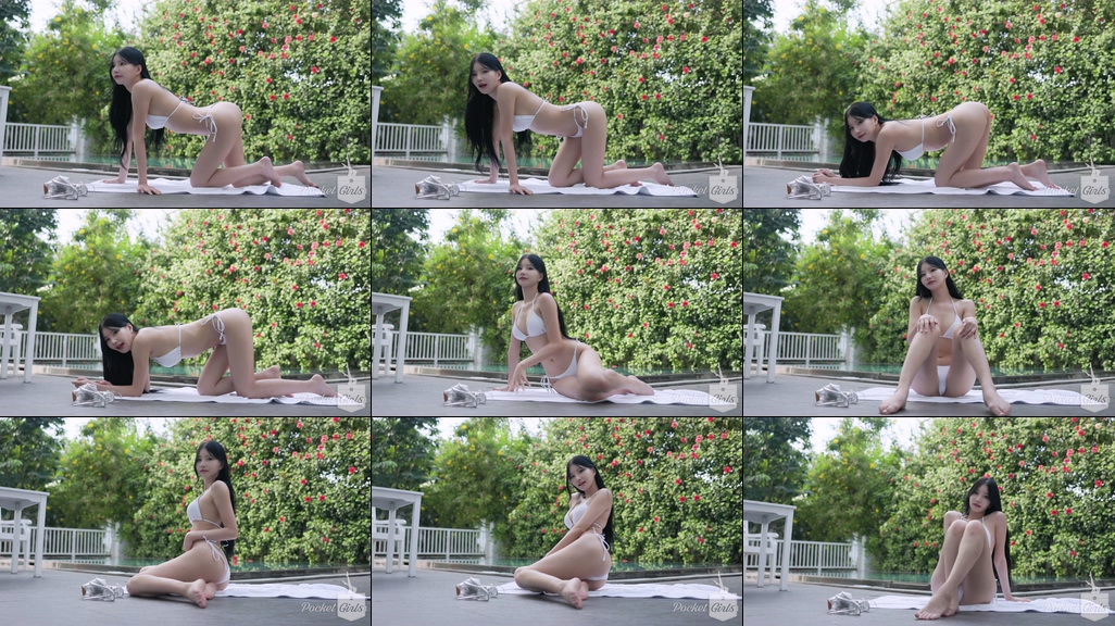 Pool Wading in White Bikini, Yeonji, Part.1b - #0949