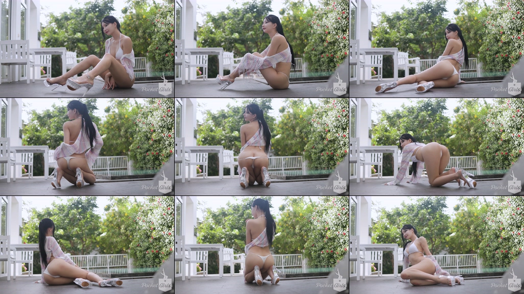 Pool Wading in White Bikini, Yeonji, Part.2e - #0957