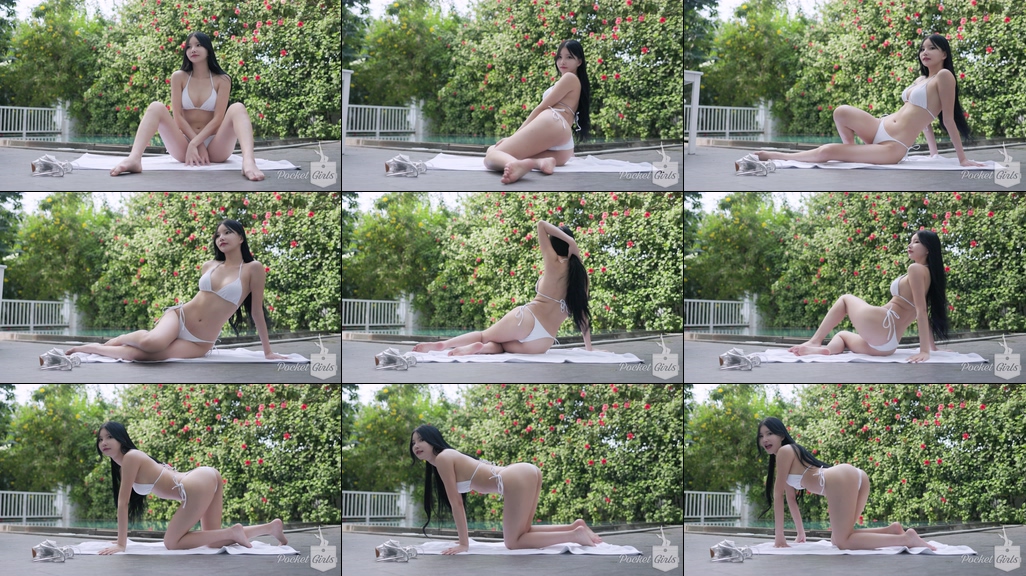 Pool Wading in White Bikini, Yeonji, Part.1a - #0948