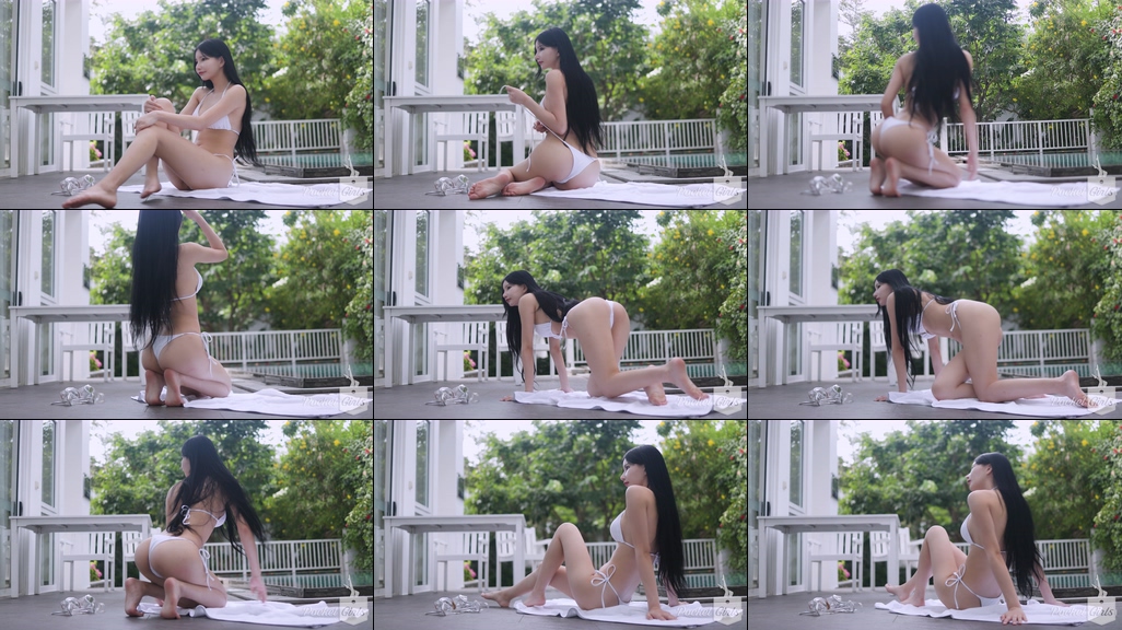 Pool Wading in White Bikini, Yeonji, Part.1f - #0953
